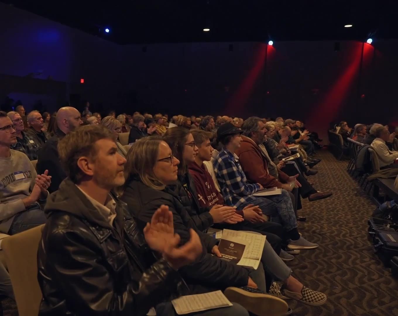 A full room listening to Pastor Trewhella
